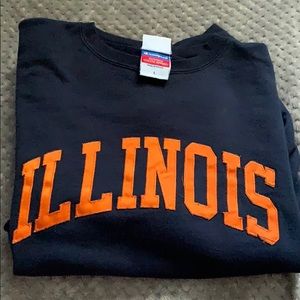 Navy Blue and Orange U of I Champion Sweatshirt